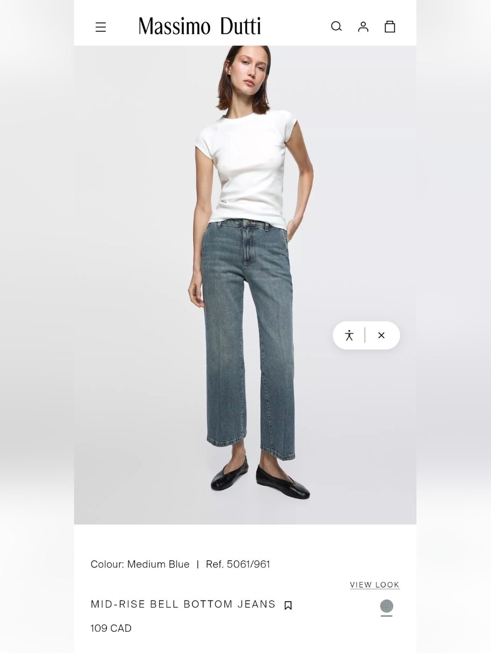 New Massimo Dutti High Rise ankle flare Jeans US size 6, Eu 38